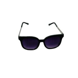 LOFT Black Sunglasses‎ Rounded Square Gradient Gray Tortoise Metal Retro